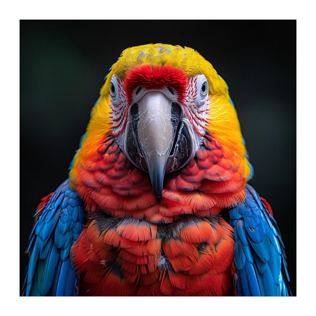 Close Up Portrait Of A Colorful Macaw Parrot (Print Only)