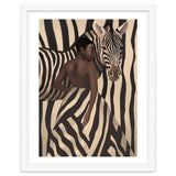 Woman And Zebra In Bold Stripes thumbnail