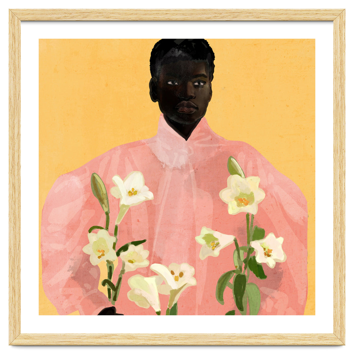 Girl Holding Flowers 2