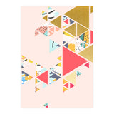 Gold Abstraction, Abstract Eclectic Colorful Geometrical, Blush Pastel Metallic Chic Graphic Design (Print Only) thumbnail