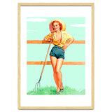 Pinup Country girl Posing With Pitchfork thumbnail