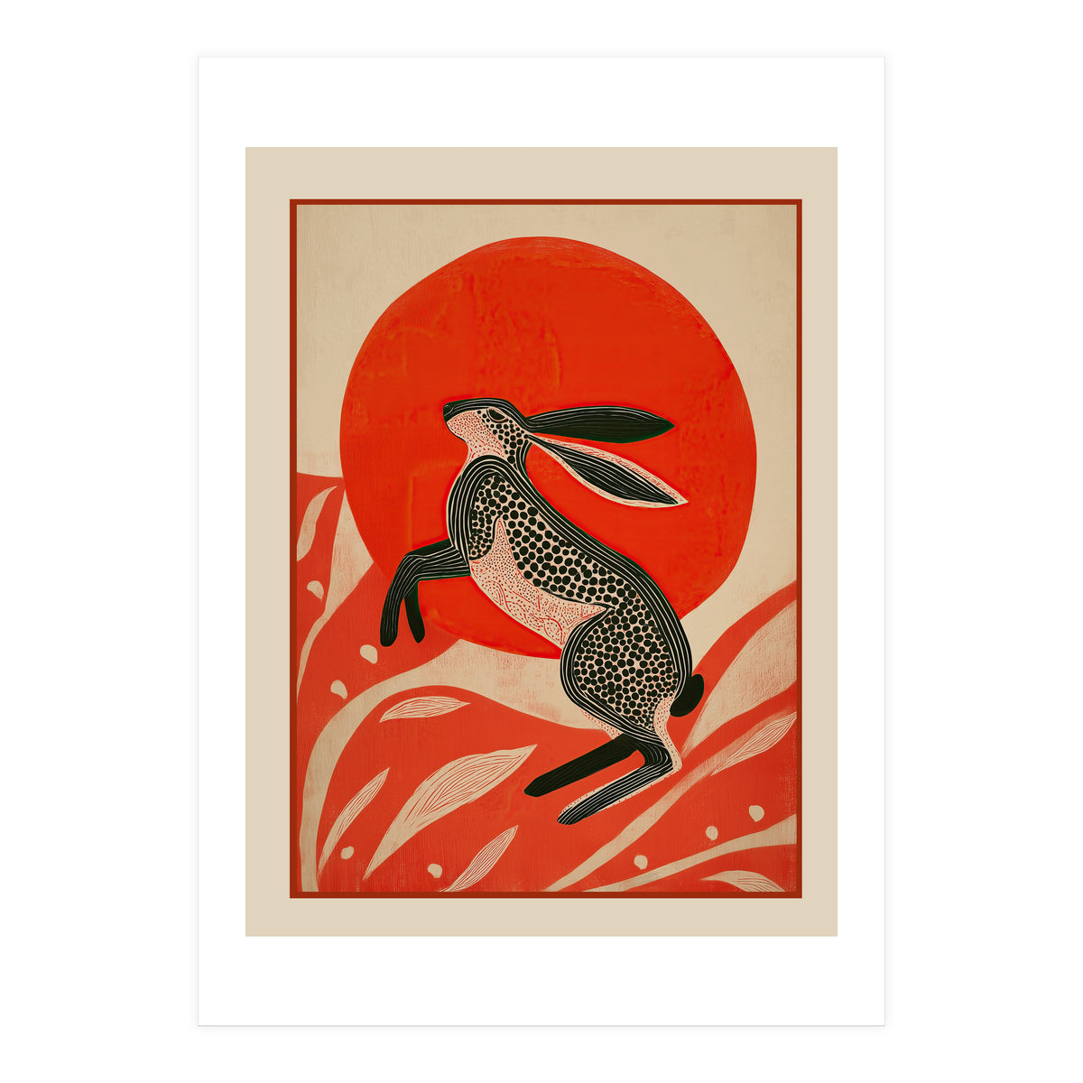 Hare And The Red Sun (Print Only)