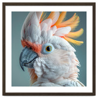 Salmon Crested Cockatoo Close Up Portrait