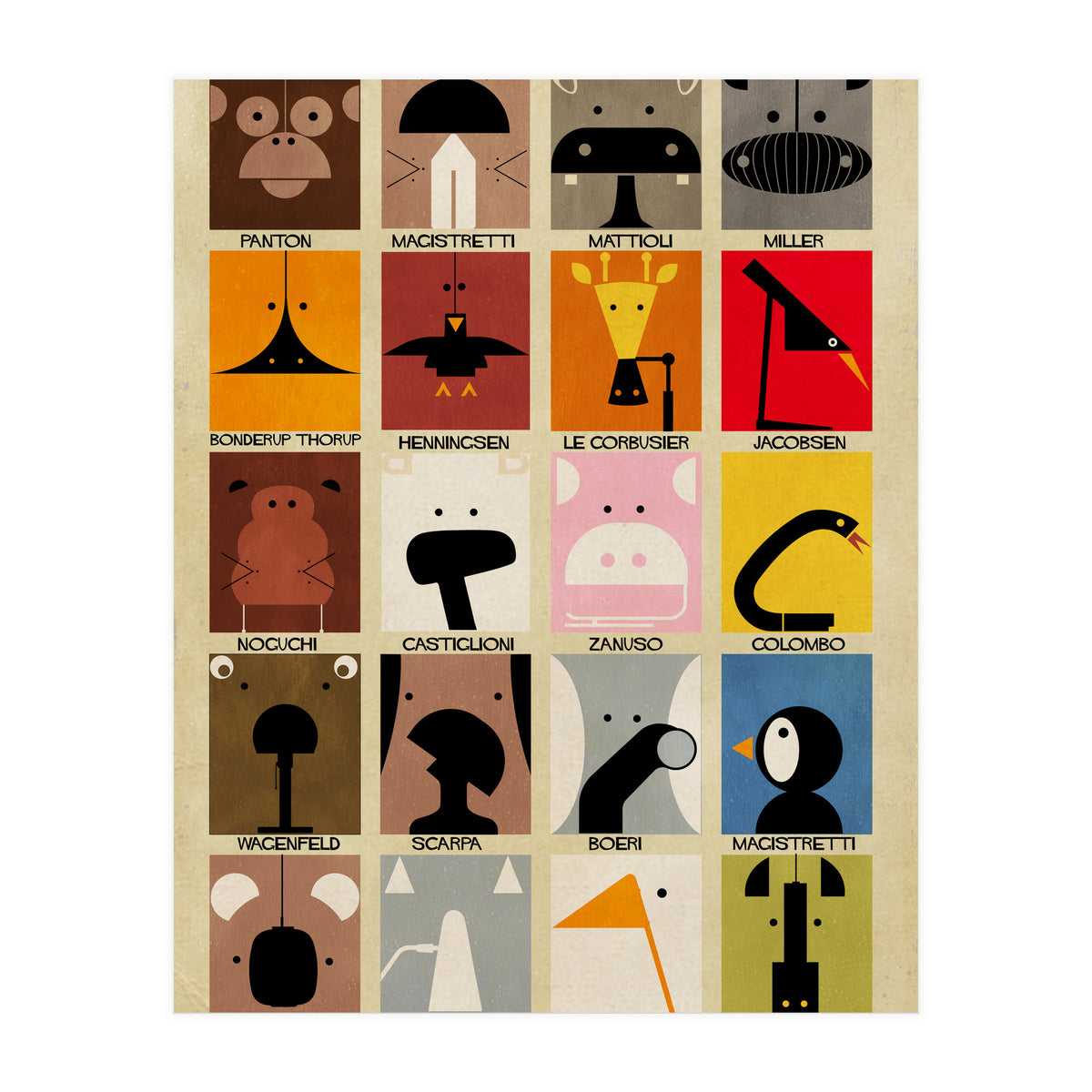 Zoo Lamp Animals (Print Only)