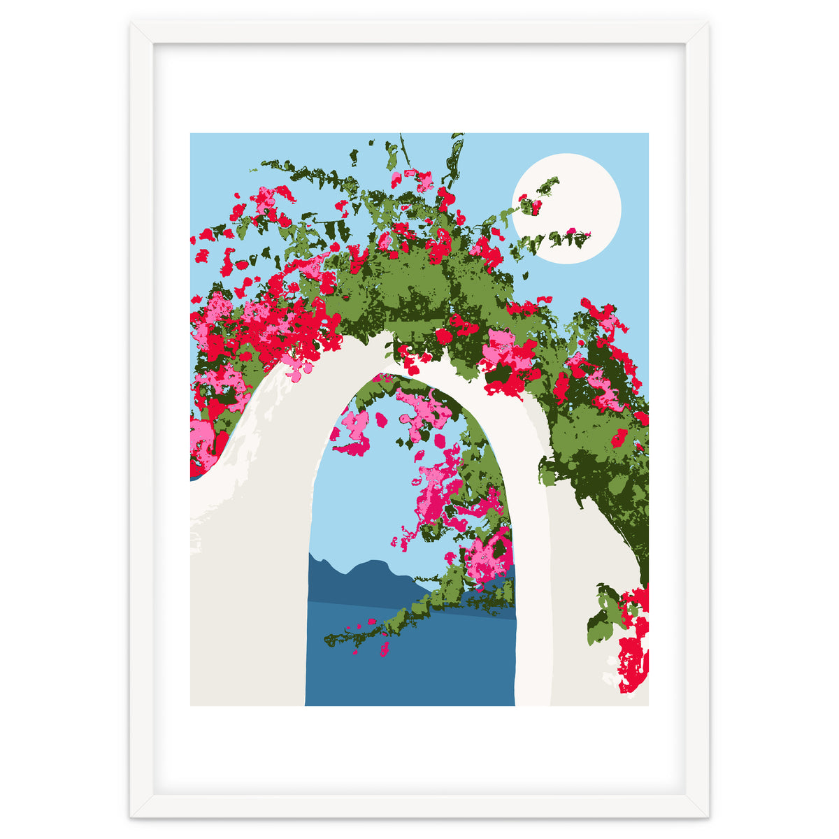 Bougainvillea Arch, Greece Santorini Architecture Travel, Summer Botanical Nature Bohemian, Eclectic Boho