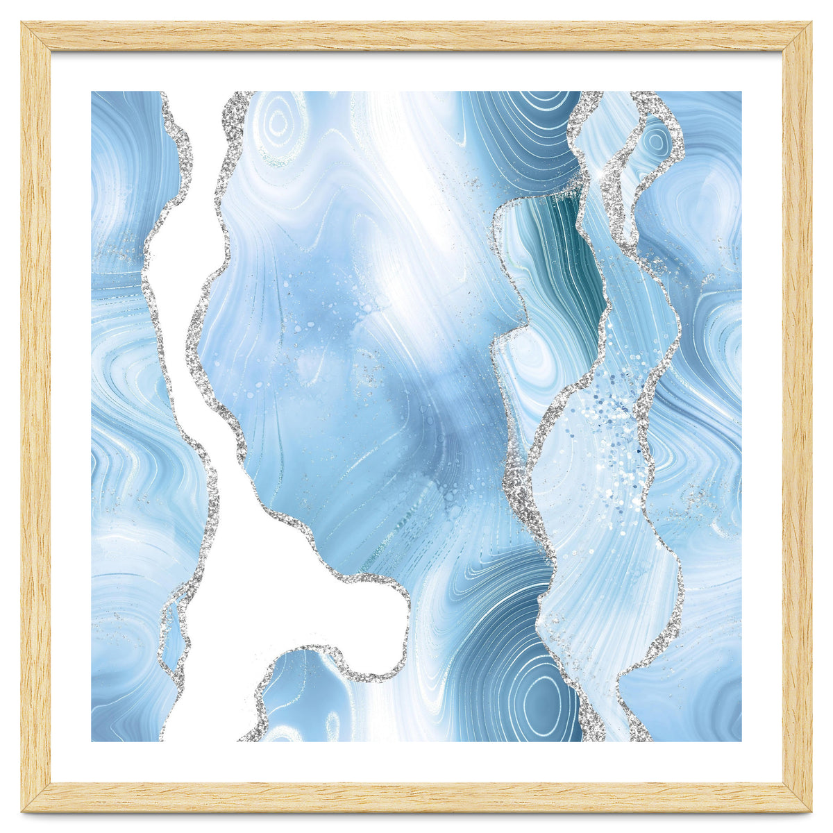 Blue & Silver Agate Glitter Texture 05