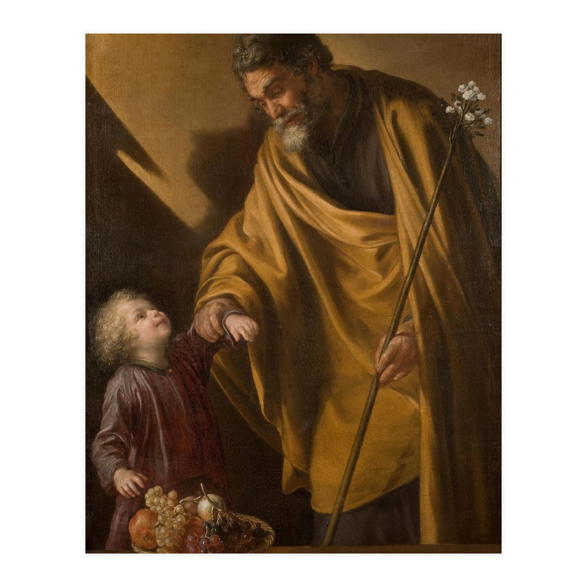 Sebastián Martínez / 'Saint Joseph with the Christ Child'. Ca. 1650. Oil on canvas. (Print Only)