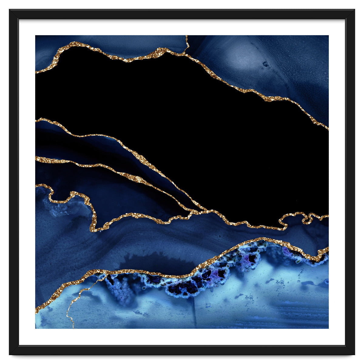 Navy & Gold Agate Texture 14