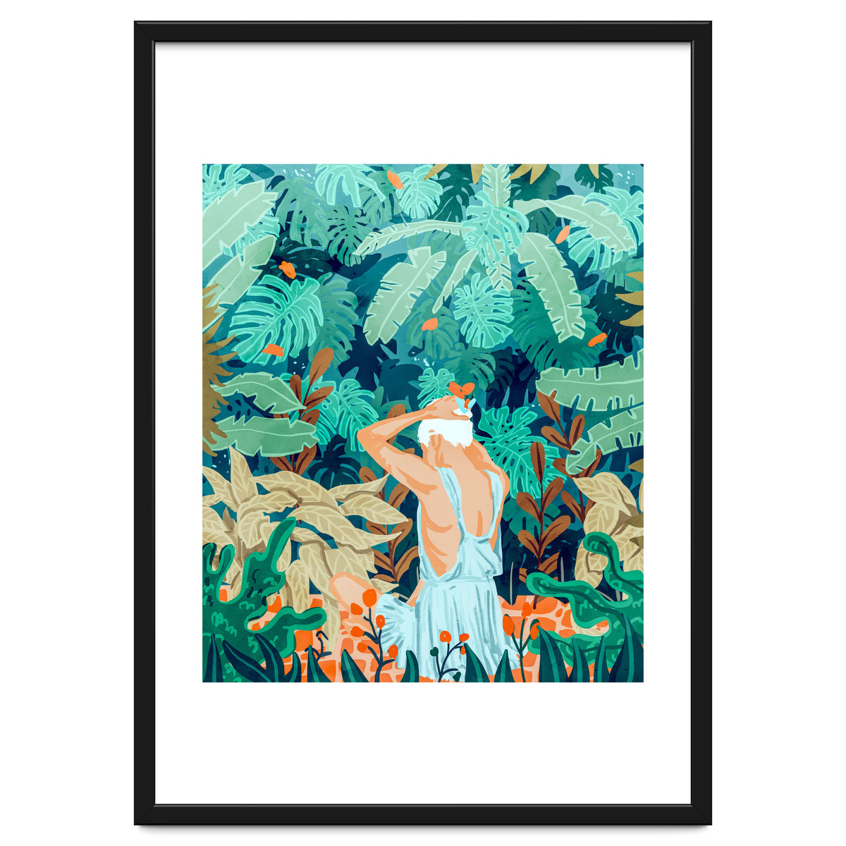 Backyard | Jungle Tropical Nature Painting | Botanical Plant Lady Banana Tree Garden Watercolor