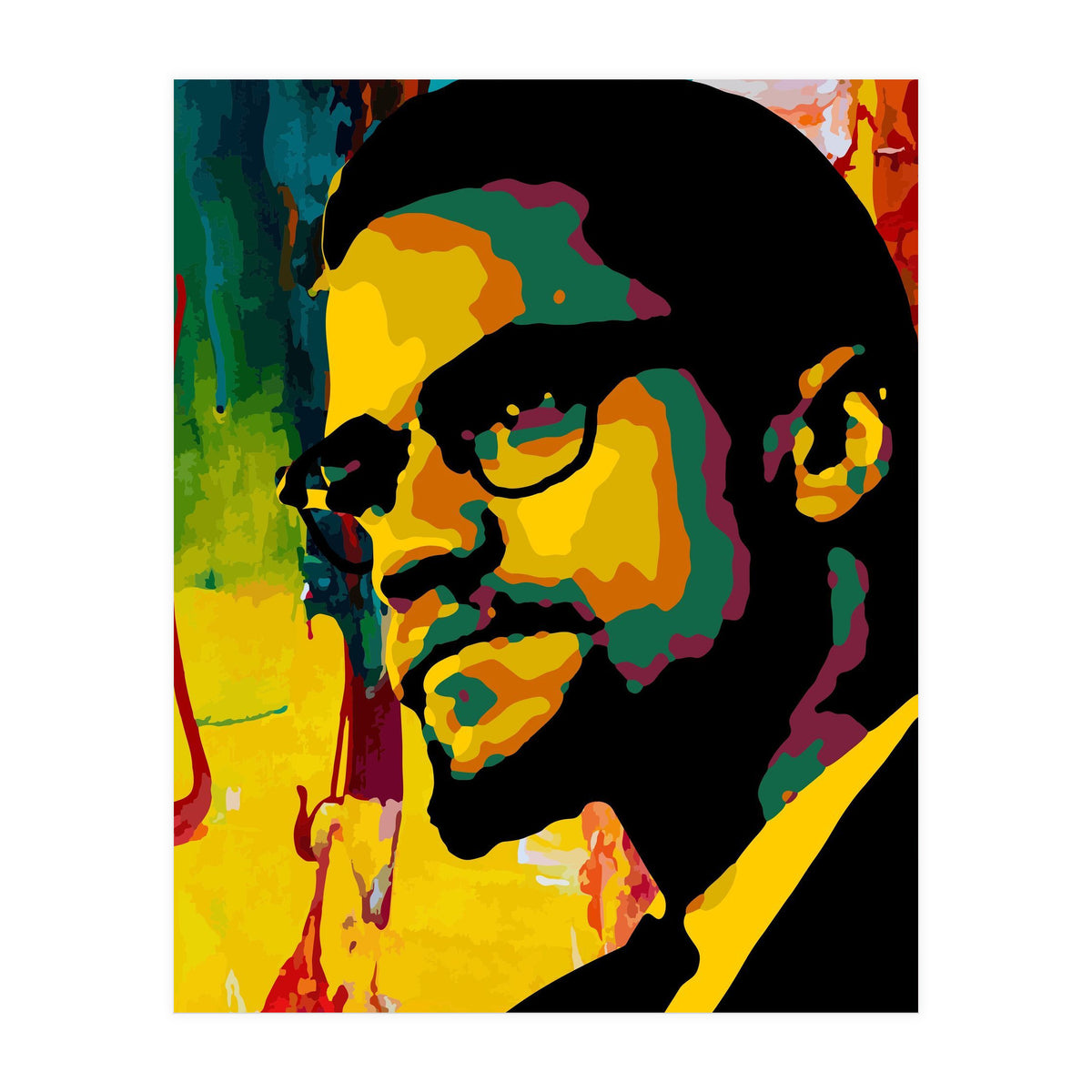 Malcolm X Colorful Abstract Art (Print Only)