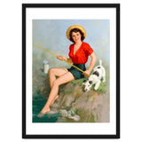Pinup Girl Fishing With Her Dog thumbnail