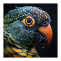 Close Up Of A Colorful Parrot's Face (Print Only)