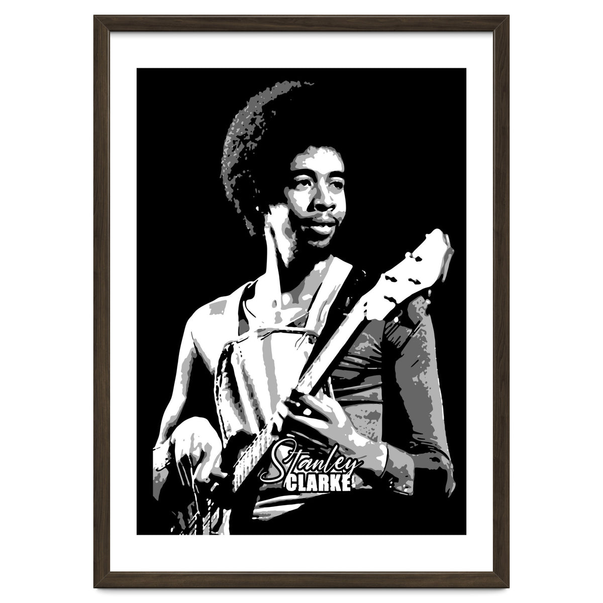 Stanley Clarke American Bassist in Grayscale