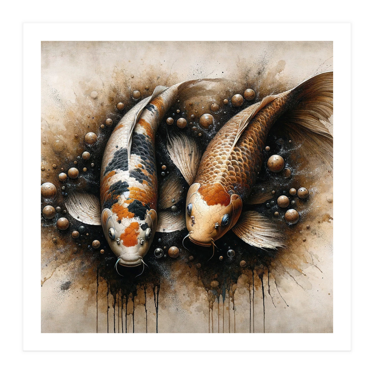 Powerful Koi Fish Pair (Print Only)
