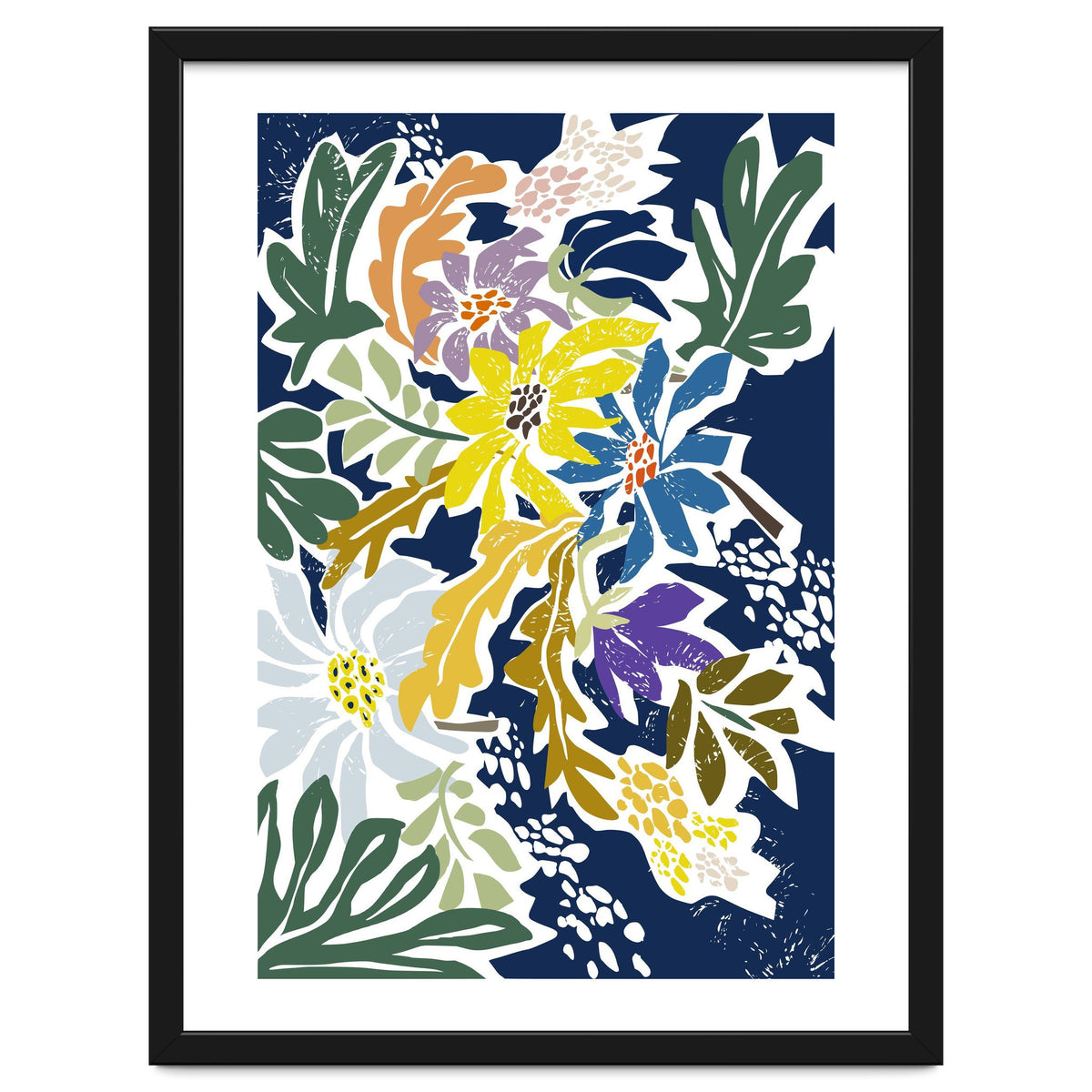 cosmopolitan flowers navy blue