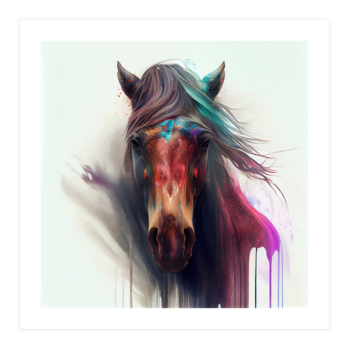 Wild Horse Face Portrait (Print Only)