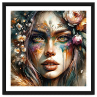 Floral Forest Druid Woman Portrait