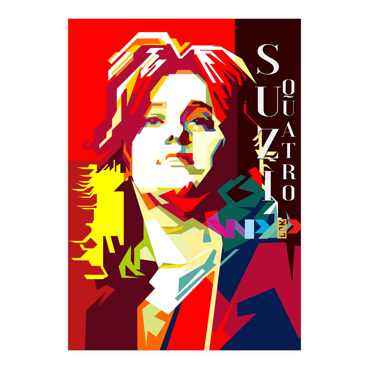 Suzi Quatro Rock N Roll Blues Singer Musician Pop Art WPAP (Print Only)