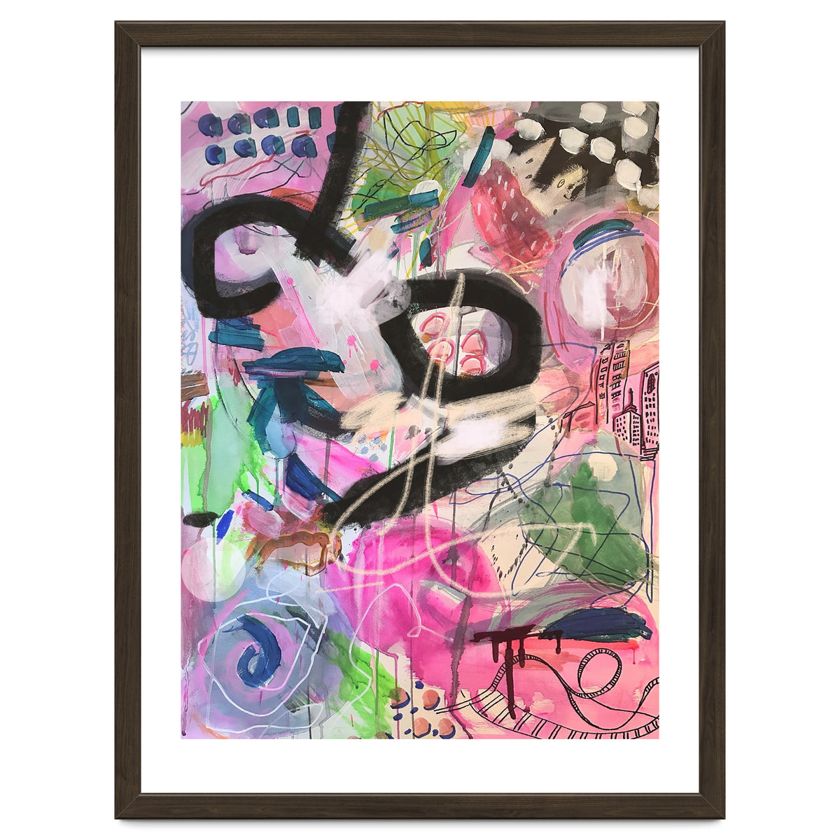 Crazy Town Multimedia Abstract Art Print Large Wall Art Poster Viddy Pop Mood Room