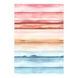 Watercolour Abstract Stripes Red Blue (Print Only) thumbnail