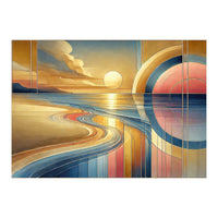 Sundown Serenity Scene In Art Deco (Print Only)