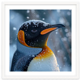 King Penguin Close Up In Snowy Environment thumbnail