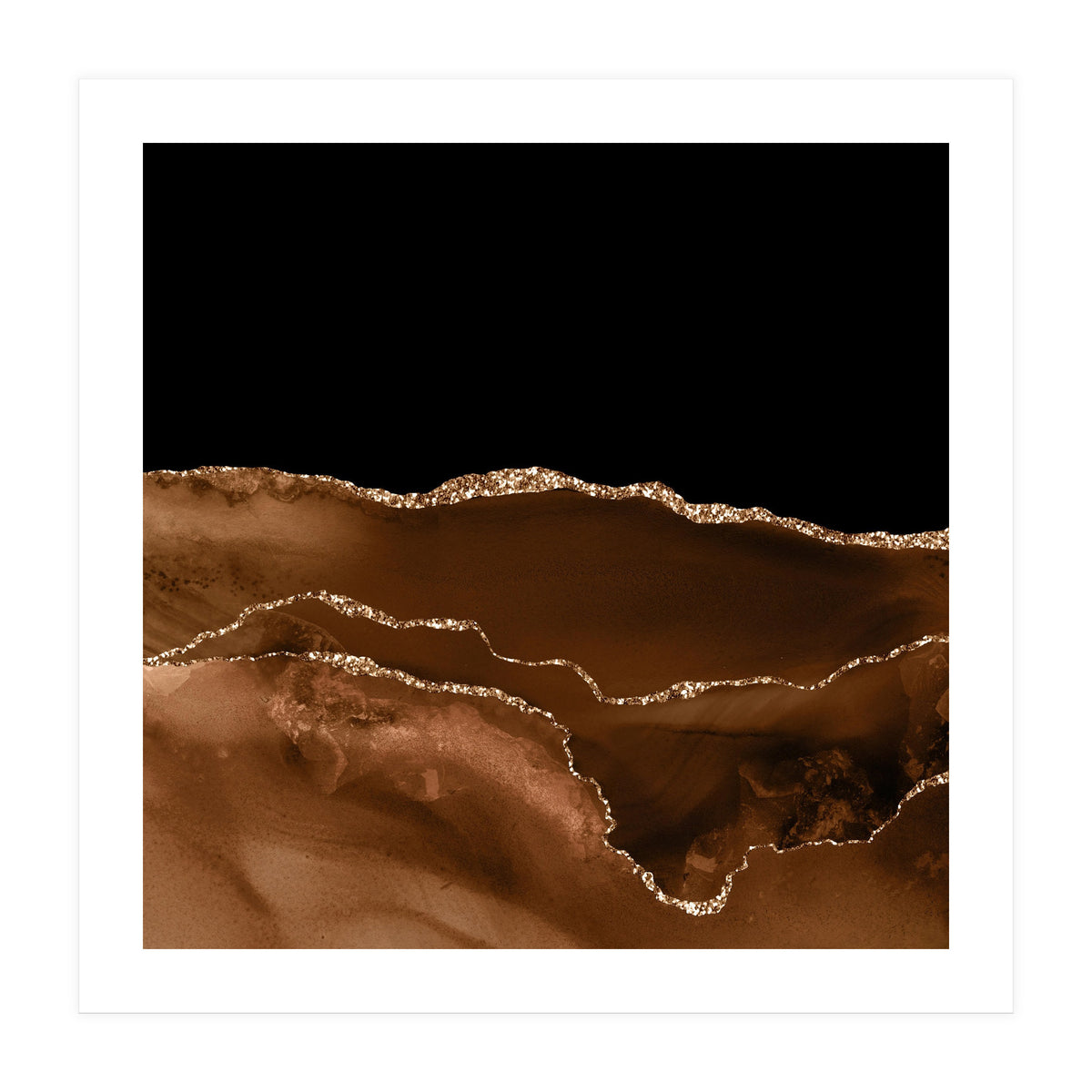 Brown & Gold Agate Texture 07 (Print Only)