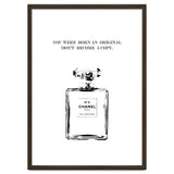 Born Original, Fashion Perfume Bottle Quote Art, Coco Chanel, Chic Decor thumbnail