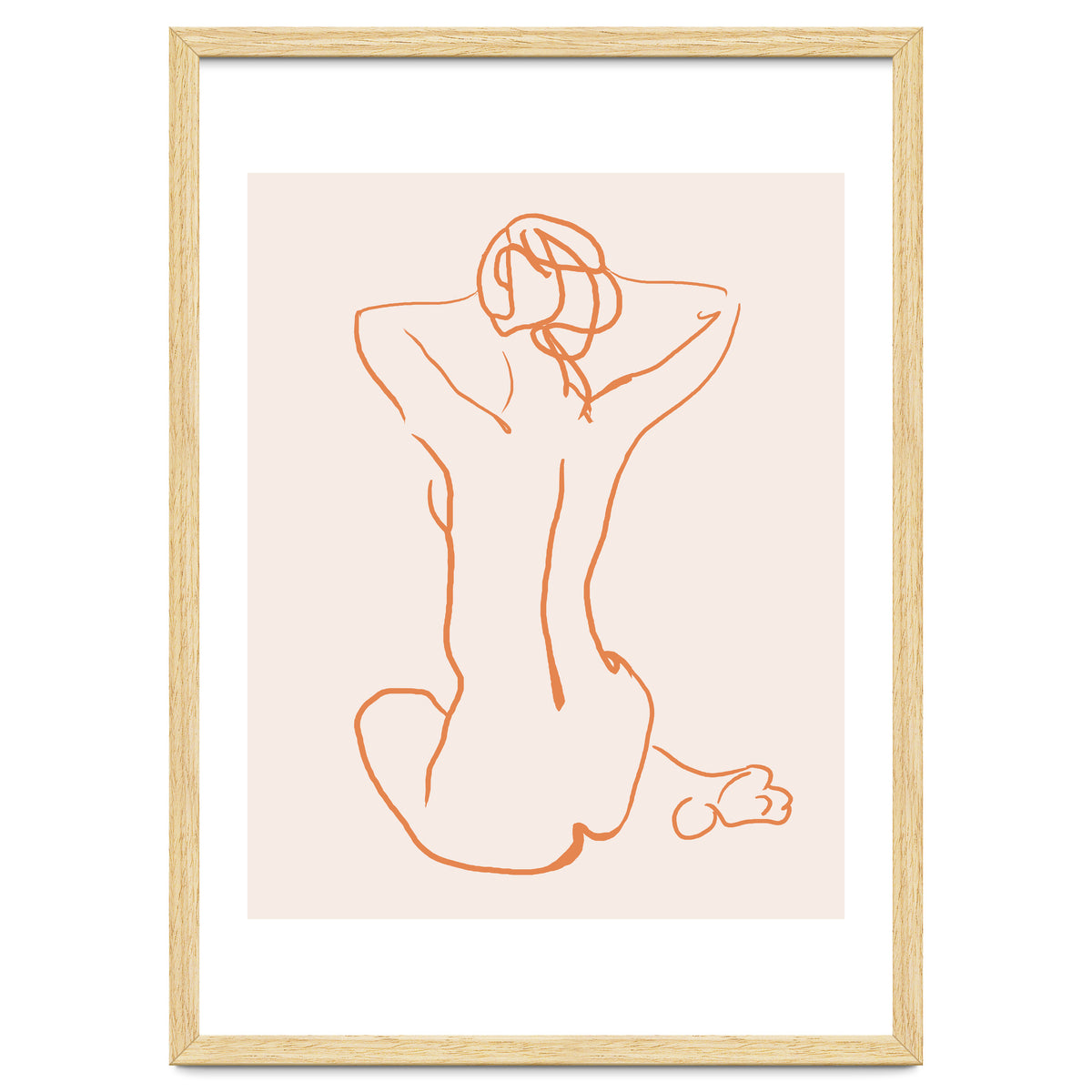 Femina, Abstract Minimal Woman Line Art Sketch, Drawing Feminine Empower Express