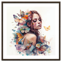 Butterfly Muse Watercolor Portrait