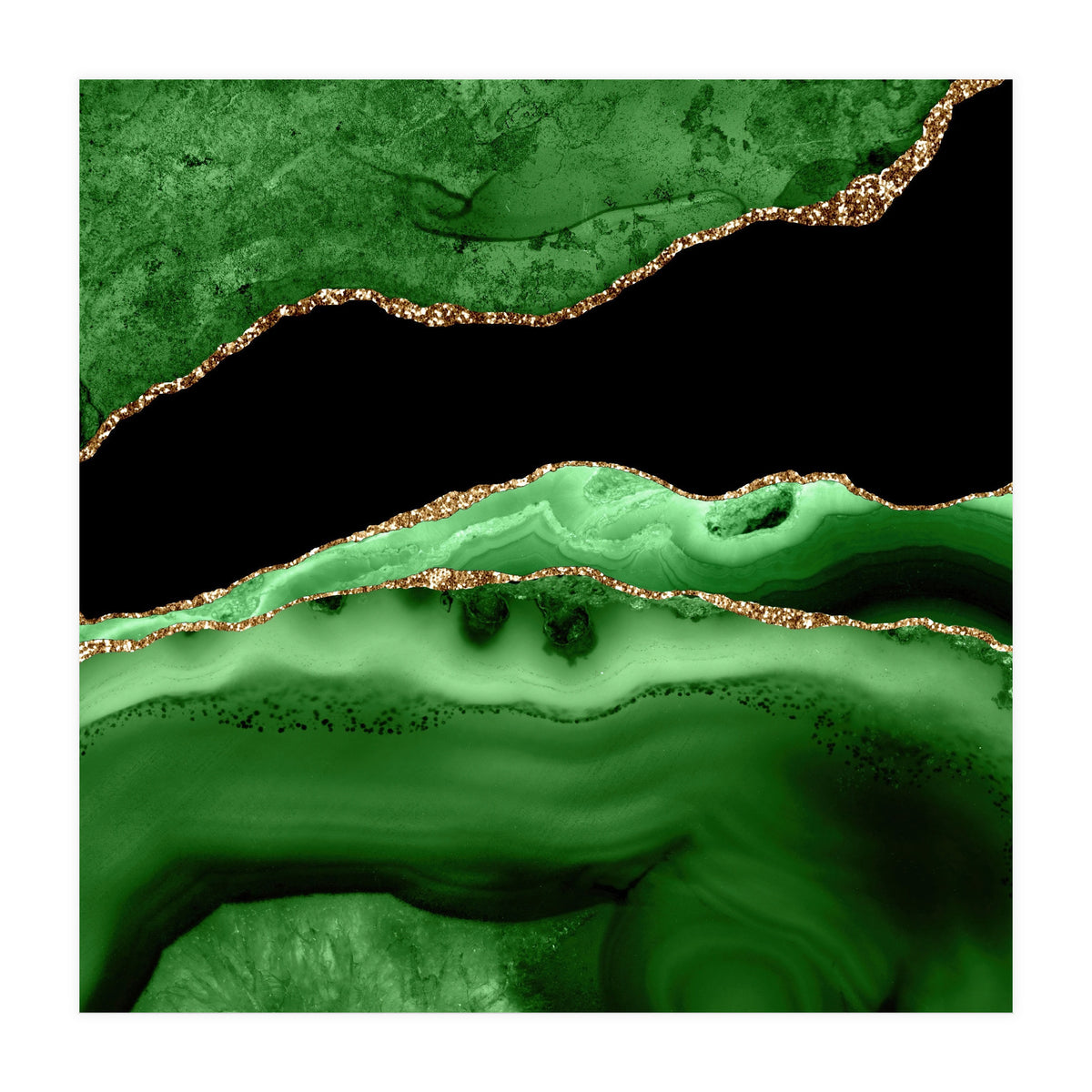 Green & Gold Agate Texture 13 (Print Only)