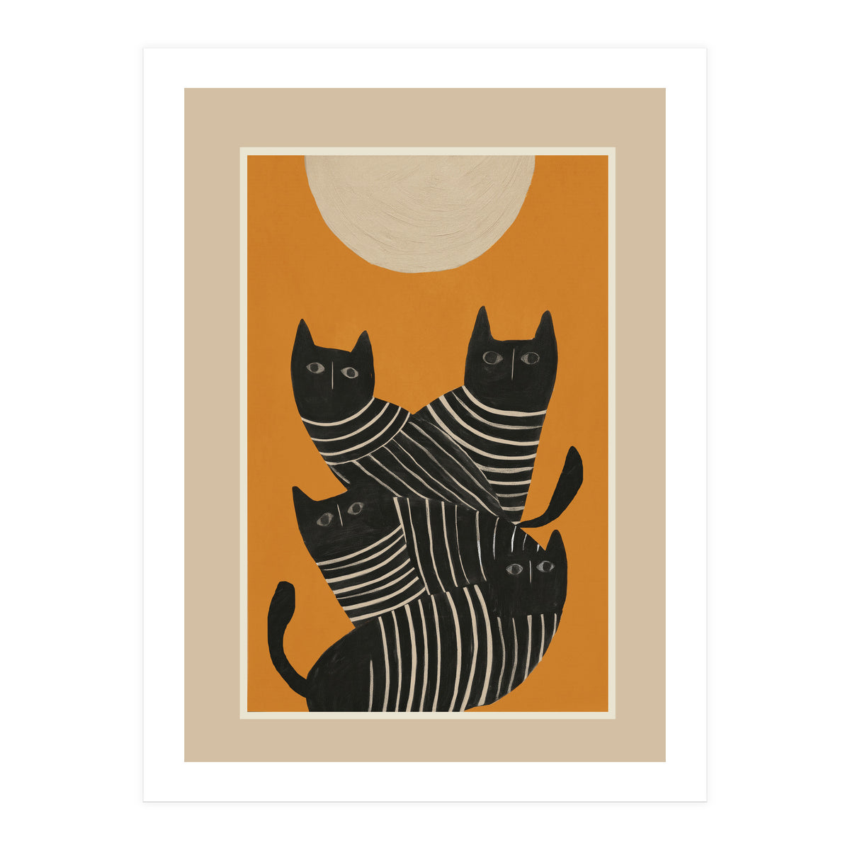 Abstract Black Cats (Print Only)