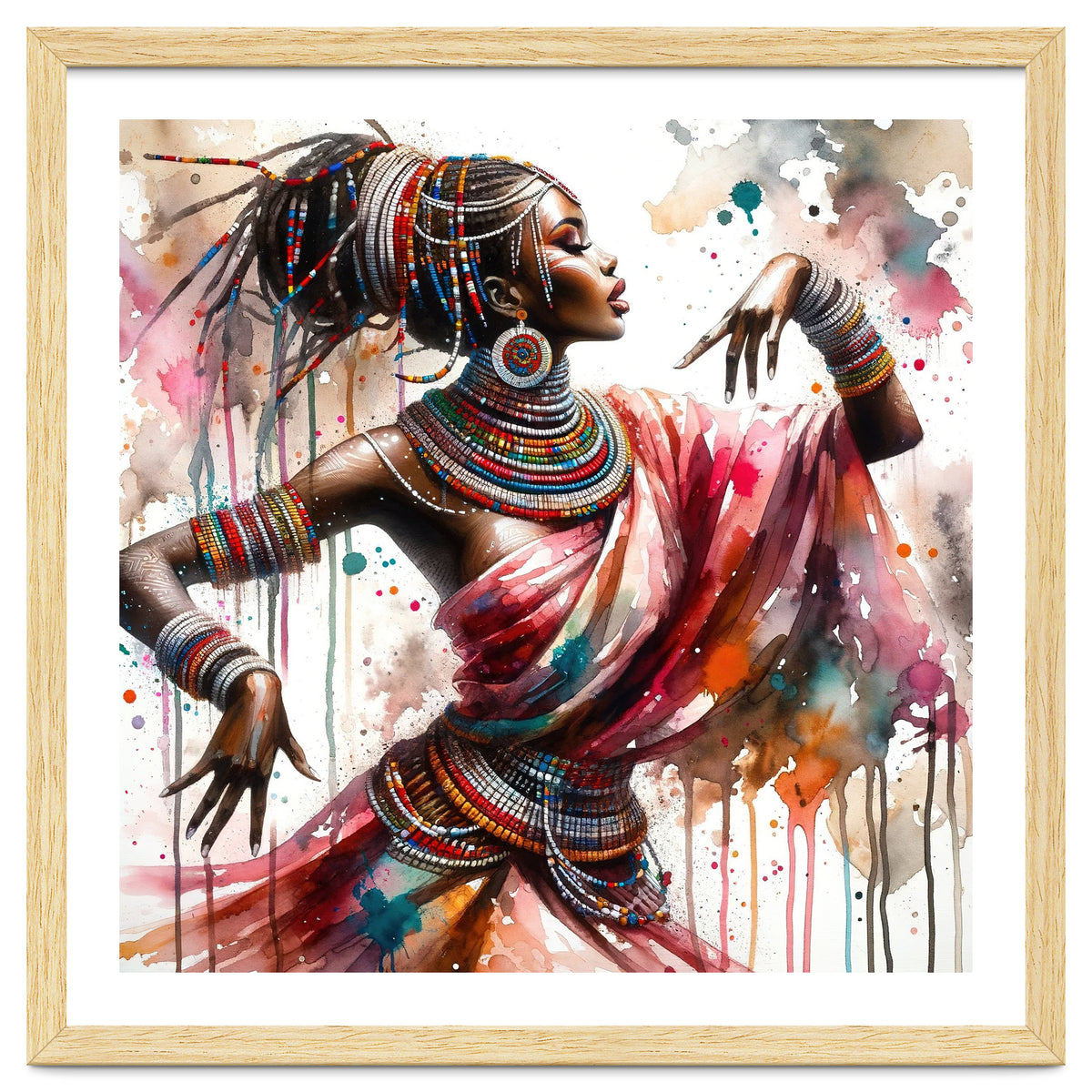 Watercolor African Dancer #1