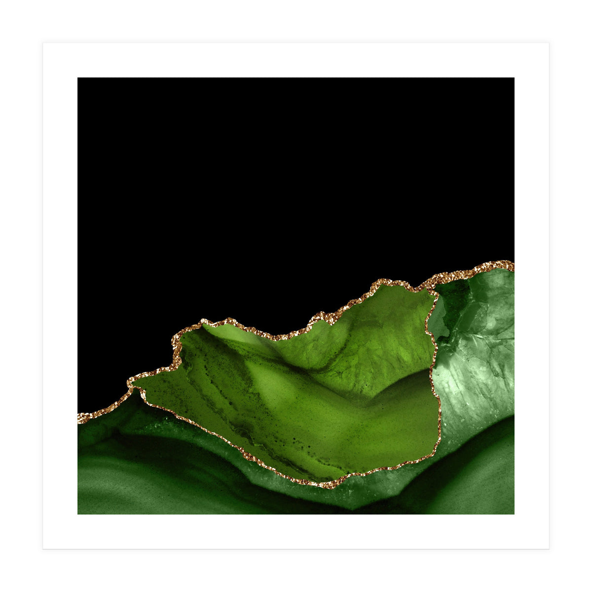 Green & Gold Agate Texture 06 (Print Only)