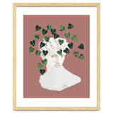 Roman Planter, Plant Pot, Botanical Nature Victorian Statue Face, Eclectic Bohemian Plant Lady Illustration thumbnail