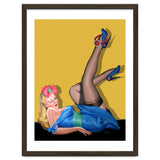 Sexy Pinup Winking Girl In Showing Her New High Heels thumbnail