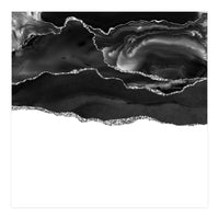 Black & Silver Agate Texture 05 (Print Only)