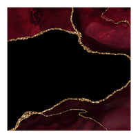 Burgundy & Gold Agate Texture 04  (Print Only)