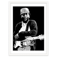 Willie King American Blues Musician in Grayscale