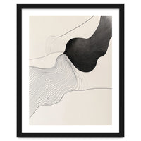 Abstract Black And White Organic Flowing Lines Art