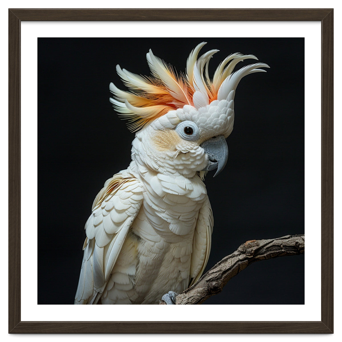 White Cockatoo Parrot Bird Perched On Branch