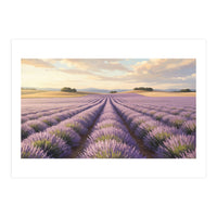 Provençal Sunset: Lavender Field Landscape (Print Only)