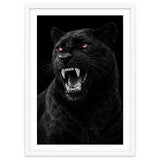 Black leopard with colorful eyes portrait thumbnail