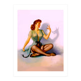 Sexy Pinup Making A Big Bad Wolf Shadow On The Wall (Print Only) thumbnail