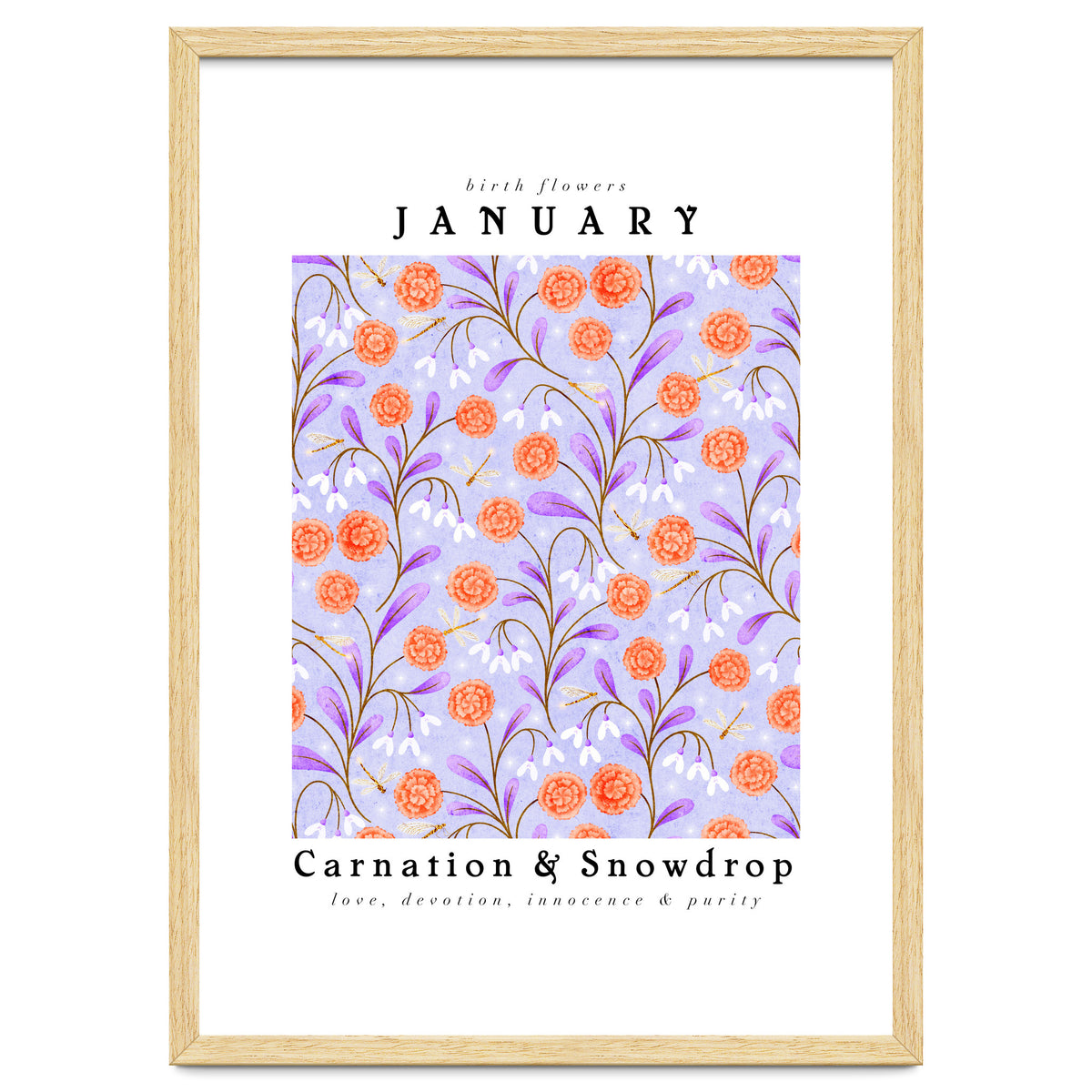 Carnation & Snowdrop January Birth Flower