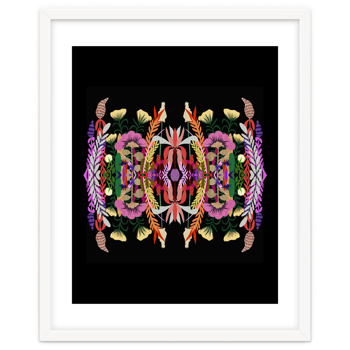 The Butterfly Effect Series 01, Paint Blot Mirror Colorful, Symmetrical Graphic, Eclectic Mandala