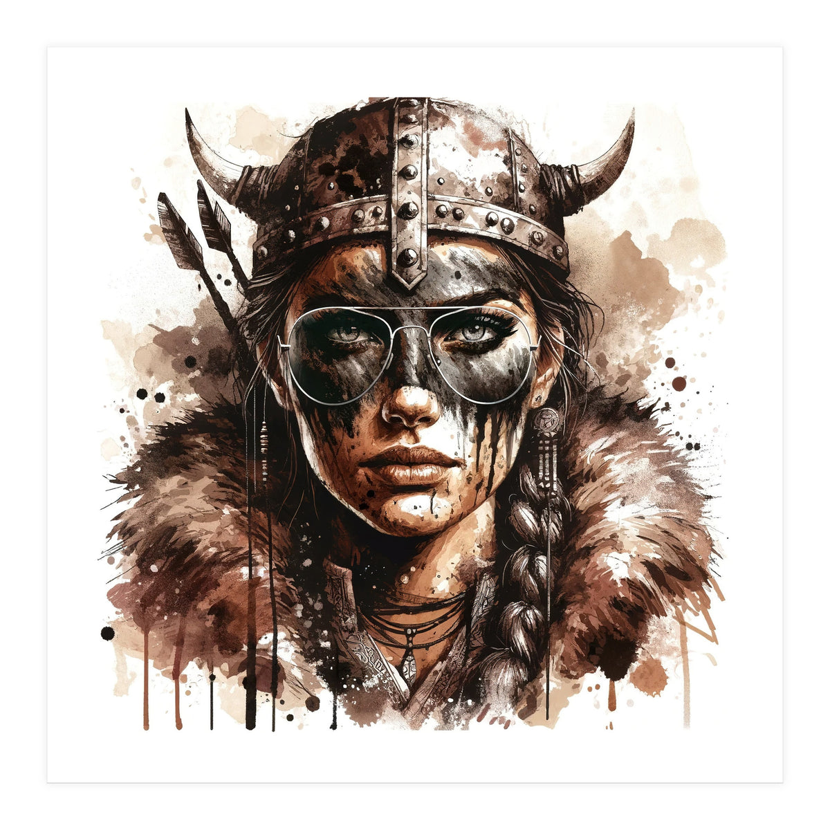 Modern Viking Woman Portrait (Print Only)