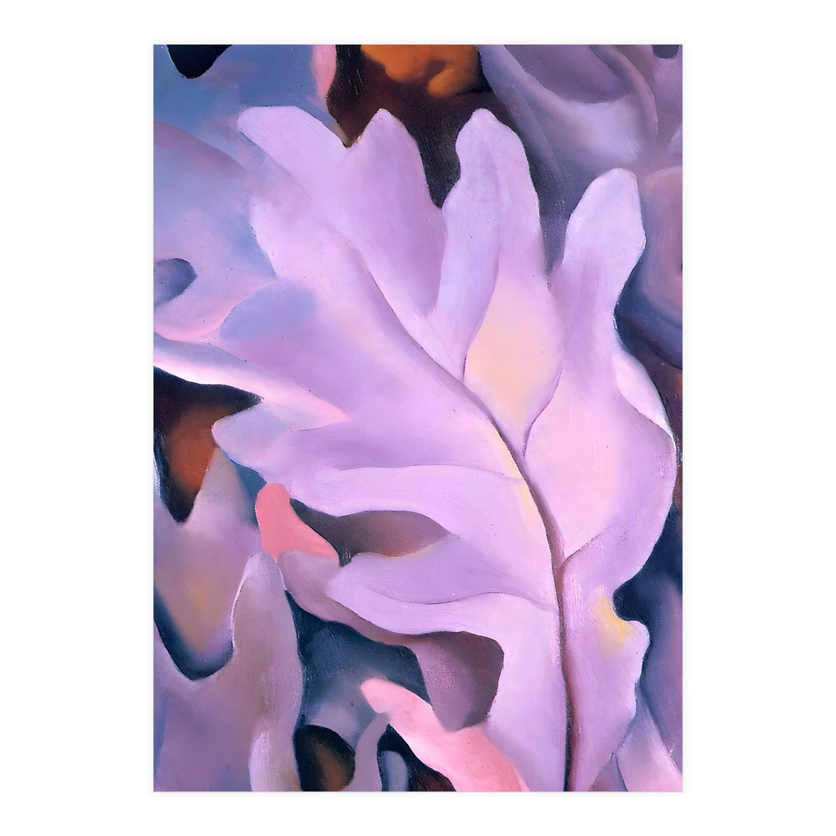 Georgia O’Keeffe – Purple Leaves (1922) | Elegant Botanical Modernist Composition in Rich Violet Tones (Print Only)