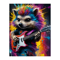 Hedgehog Plays The Guitar, Rock Graffiti (Print Only)