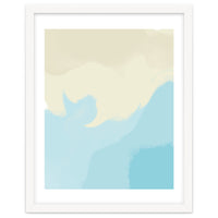 Mellow, Abstract Powder Blue Pastel Pearl Painting, Modern Simple Minimal Waves